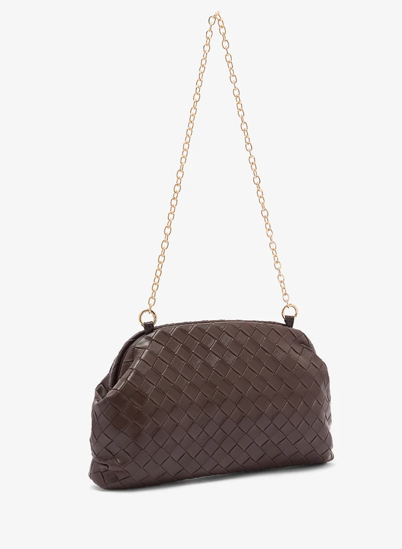 جلاموروس حقيبة يد منسوجة باللون البني